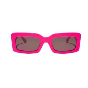 Hot Pink Rectangular Sunglasses